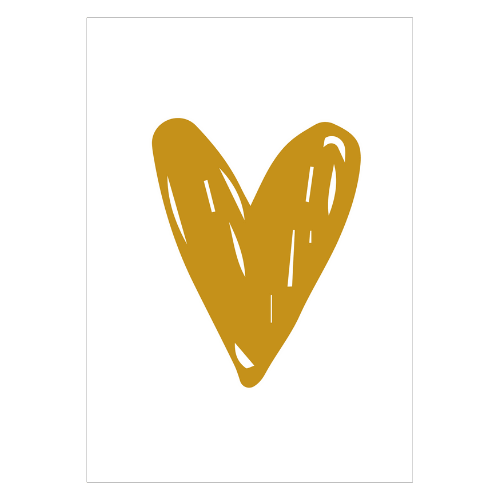 hart poster oker geel