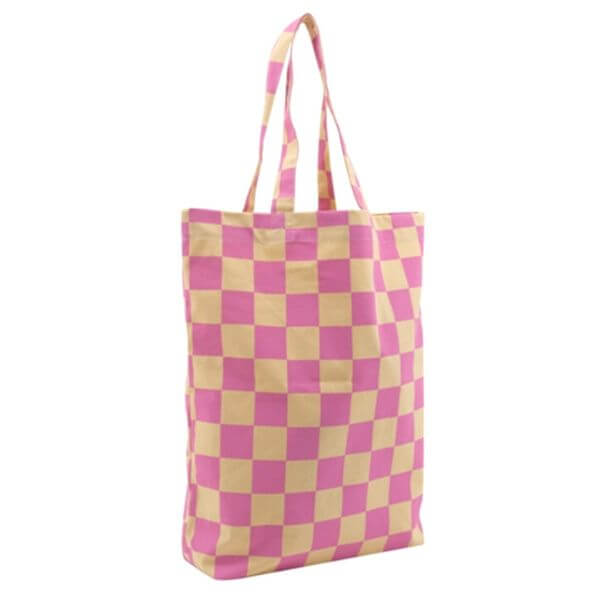 stijl alarm Gangster Canvas tas | roze geblokt - Winkeltjevanlies