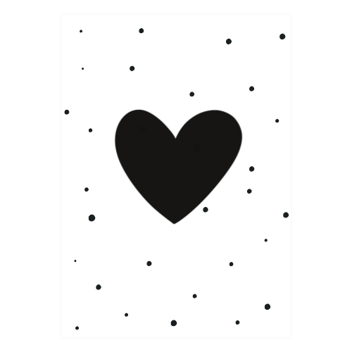 zwart wit kaart hartje kaartje hart stippen online kopen bestellen webshop