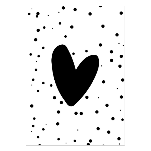 kaart hartje hartjes kaartje valentijnskaart valentijn online bestellen kopen webwinkel zwart wit