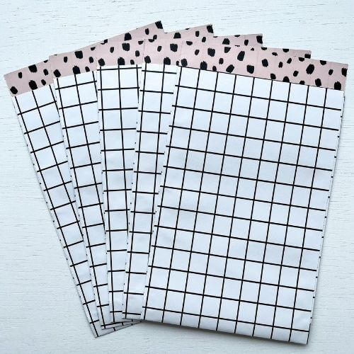 cadeauzakjes wit zwart dots gridpatroon grid grit geblokt kadozakjes cadeau inpakken kopen bestellen webshop