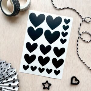 hartjes stickers hartje sticker zwart hartvorm kleine online kopen bestellen webshop