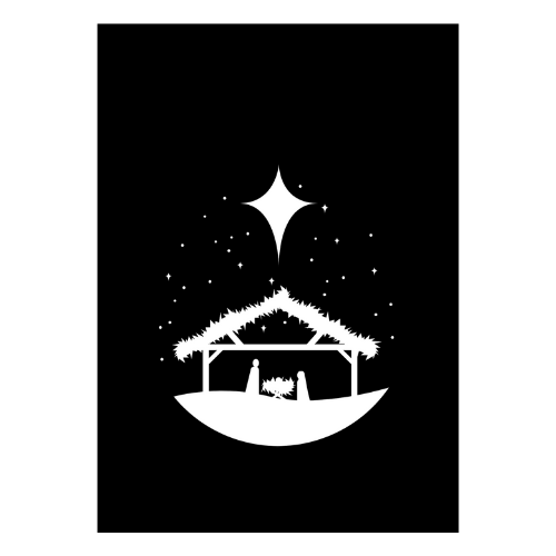 kerststal zwart wit kaart kaarten christelijke kaarten kerststalletje online kopen bestellen webshop online (8)