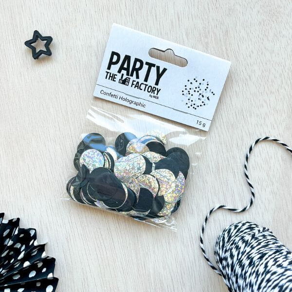 confetti zwart wit holograpic party factory zilver online kopen bestellen webshop