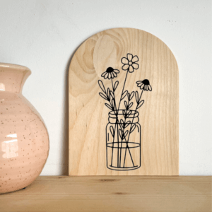houten poster kaart boog pot vaas bloemen bloem houtenkaart online kopen webshop winkeltjevanlies
