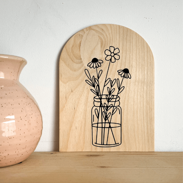 houten poster kaart boog pot vaas bloemen bloem houtenkaart online kopen webshop winkeltjevanlies