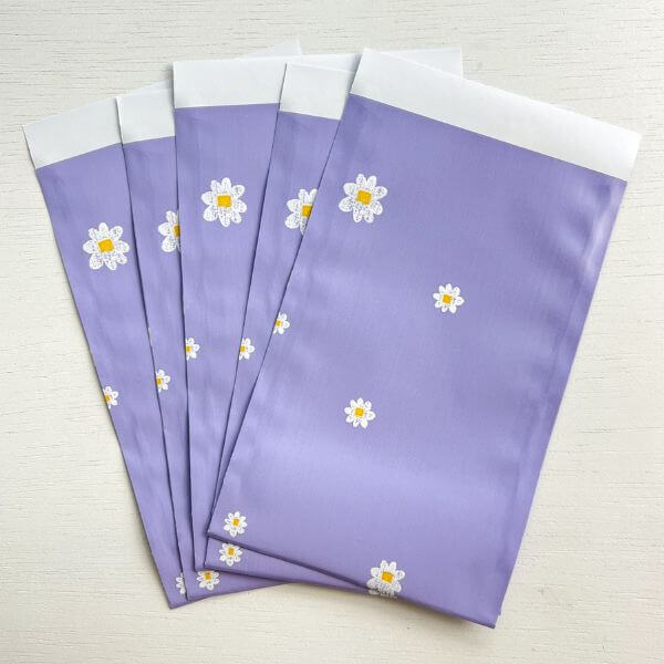 cadeauzakjes lila paars bloemen bloempjes margriet daisy kadozakjes inpakzakjes online kopen bestellen webshop