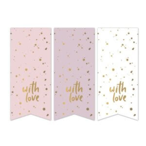 stickers sticker vaantje roze lila paars wit goud with love online kopen bestellen webshop