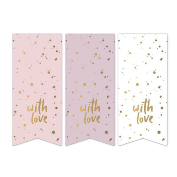 stickers sticker vaantje roze lila paars wit goud with love online kopen bestellen webshop
