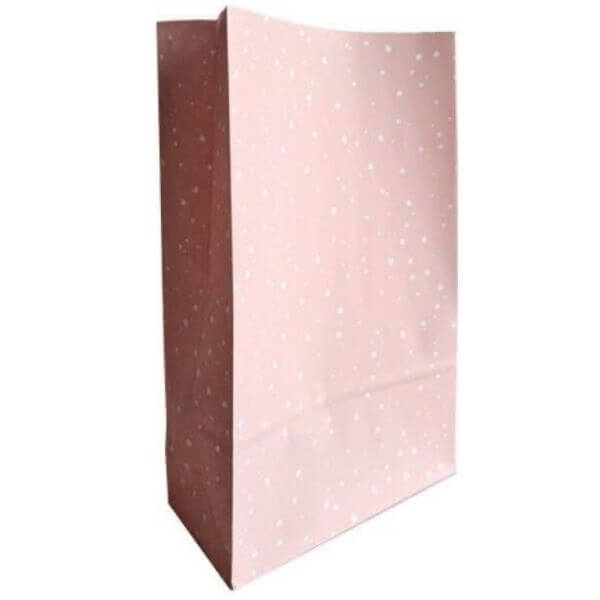 blokzak blokbodemzak blokbodemzakken zwart wit cadeautjes inpakken online kopen bestellen webshop webwinkel roze licht stippen