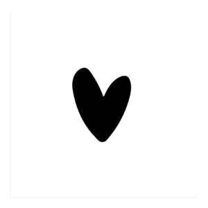 hart hartje zwart wit kaart vierkant kaarten kopen bestellen webshop webwinkel