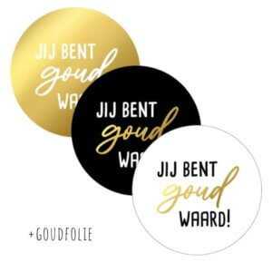 jij bent goud waard sticker stickers gouden goudfolie online kopen bestellen webshop-9